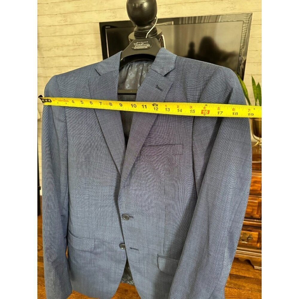 PSYCHO BUNNY 100% Wool Navy Blue Two Button Blazer Coat - Picture 3 of 5